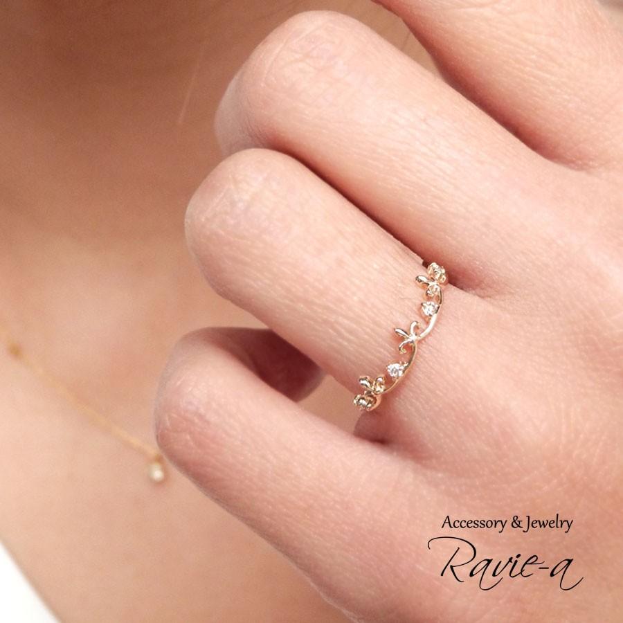 k10 指輪 百合の紋章 レディース ダイヤモンド ティアラリング ロック