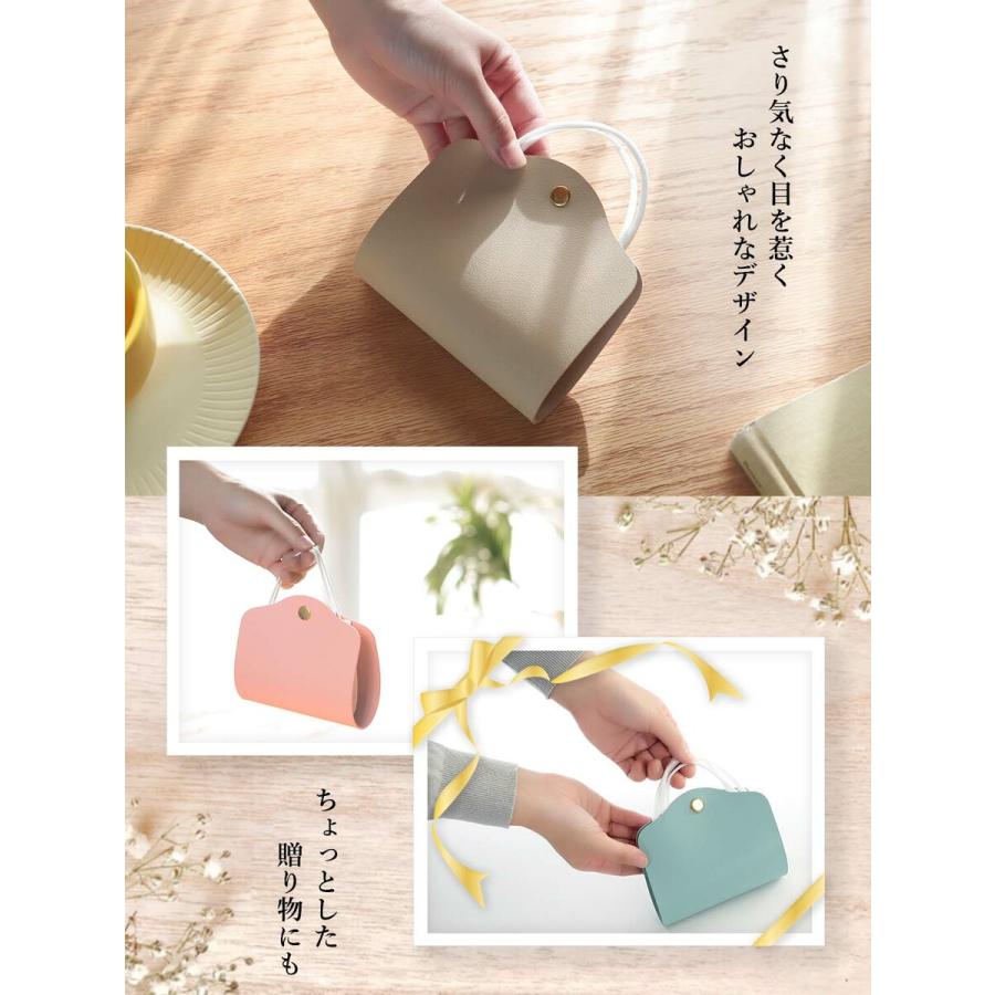 マスクケース おしゃれ 携帯用 PUレザー 革 折り畳み 抗菌 かわいい マスクポーチ マスク入れ 持ち運び RAVIS ブランド タグ付き |  | 05