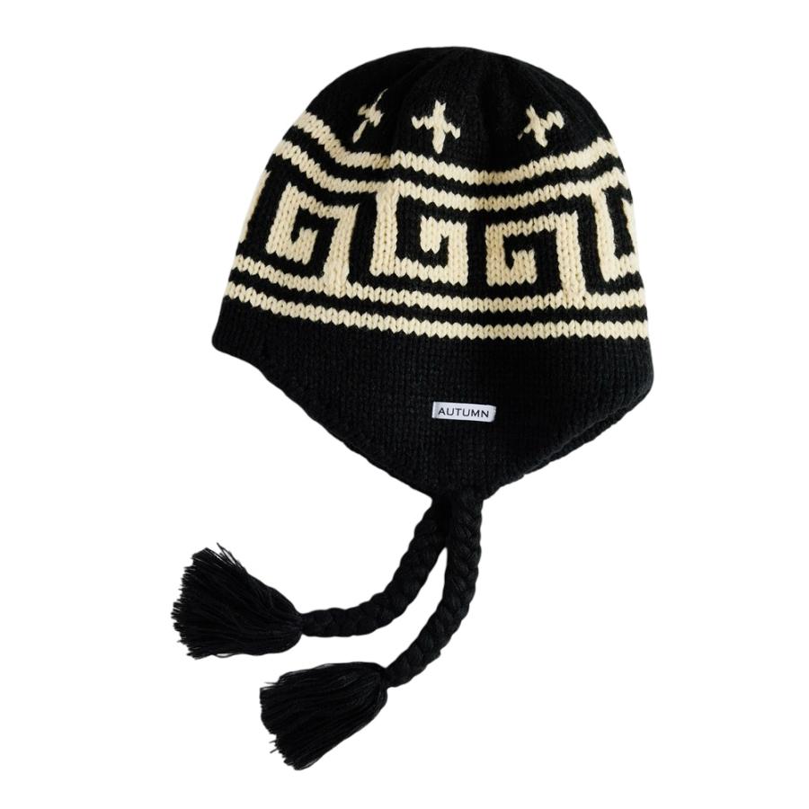 Autumn Headwear ニセコ イヤーフラップ ビーニー ブラック Autumn Headwear ニセコ イヤーフラップ ビーニー ブラック