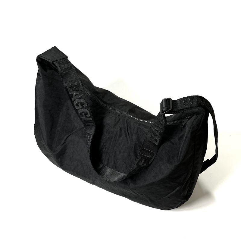 BAGGU 黒 メッセンジャーバッグ BAGGU（バグゥ） ラージ ナイロン クレセント バッグ ブラック メンズ