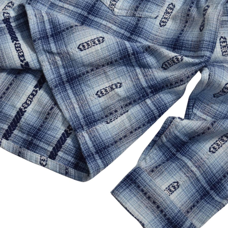BDG フランネル シャドー チェック シャツ Blue/White ブルー