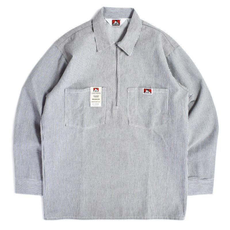BEN DAVIS（ベンデイビス） ポリコットン L/S 1/2ジップ ワーク シャツ