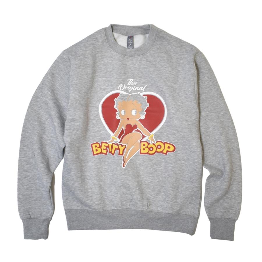 Betty Boop Crewneck Sweatshirts - Grey ベティー スウェット 