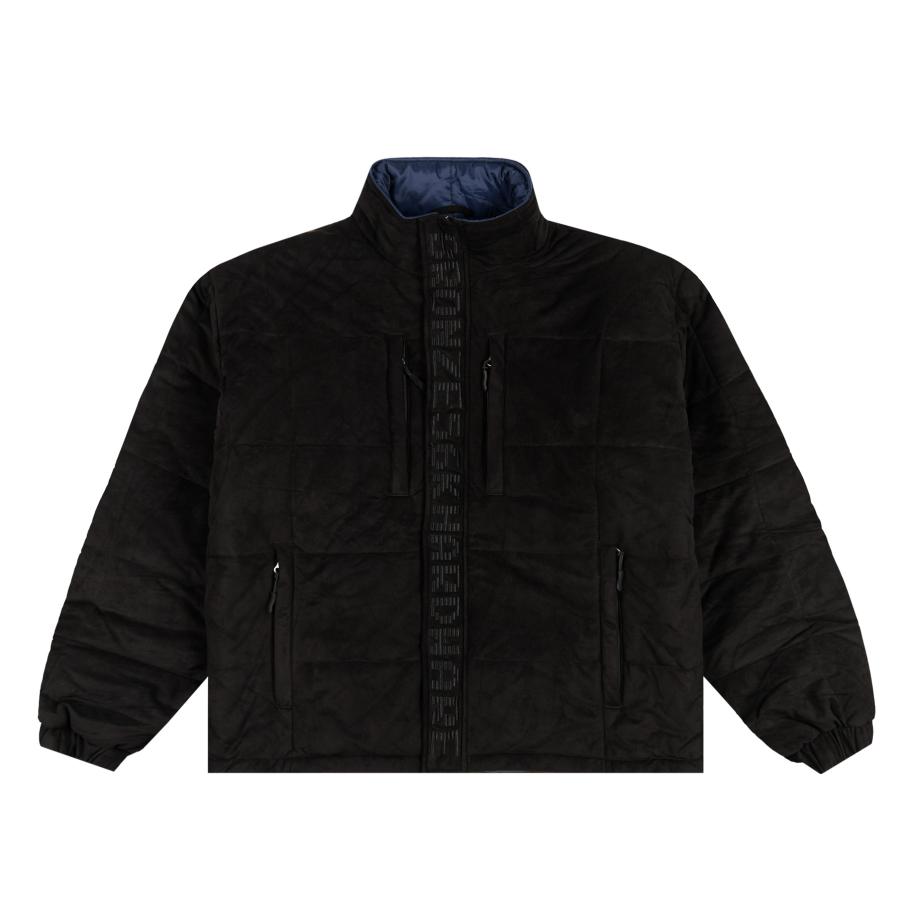 BRONZE 56Kダウンジャケット BRONZE 56K FAUX SUEDE PUFFER JACKET - BLACK ブロンズ56K スエード