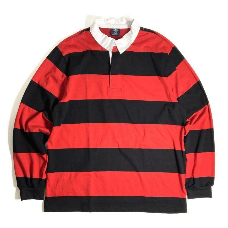 CHARLES RIVER APPAREL クラシック ラグビーシャツ ブラック/レッド charlesriverapparelclassicrugbyshirtsblackred