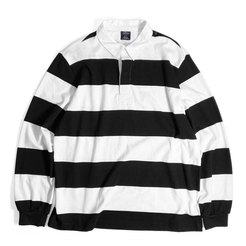 CHARLES RIVER APPAREL クラシック ラグビーシャツ ブラック/ホワイト charlesriverapparelclassicrugbyshirtsblack