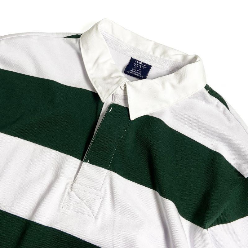 CHARLES RIVER APPAREL クラシック ラグビーシャツ フォレスト/ホワイト charlesriverapparel