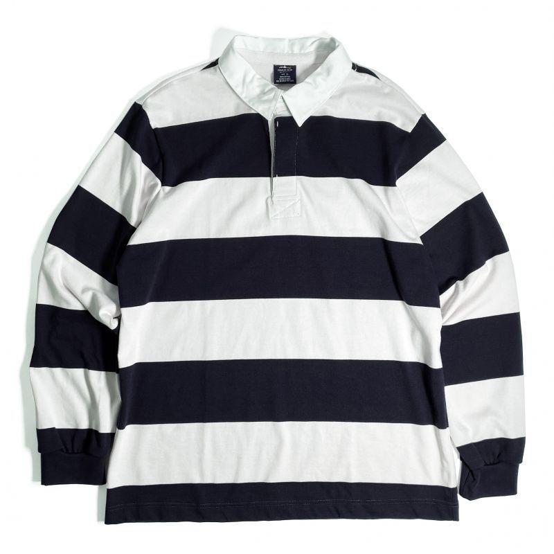 CHARLES RIVER APPAREL クラシック ラグビーシャツ ネイビー/ホワイト charlesriverapparel