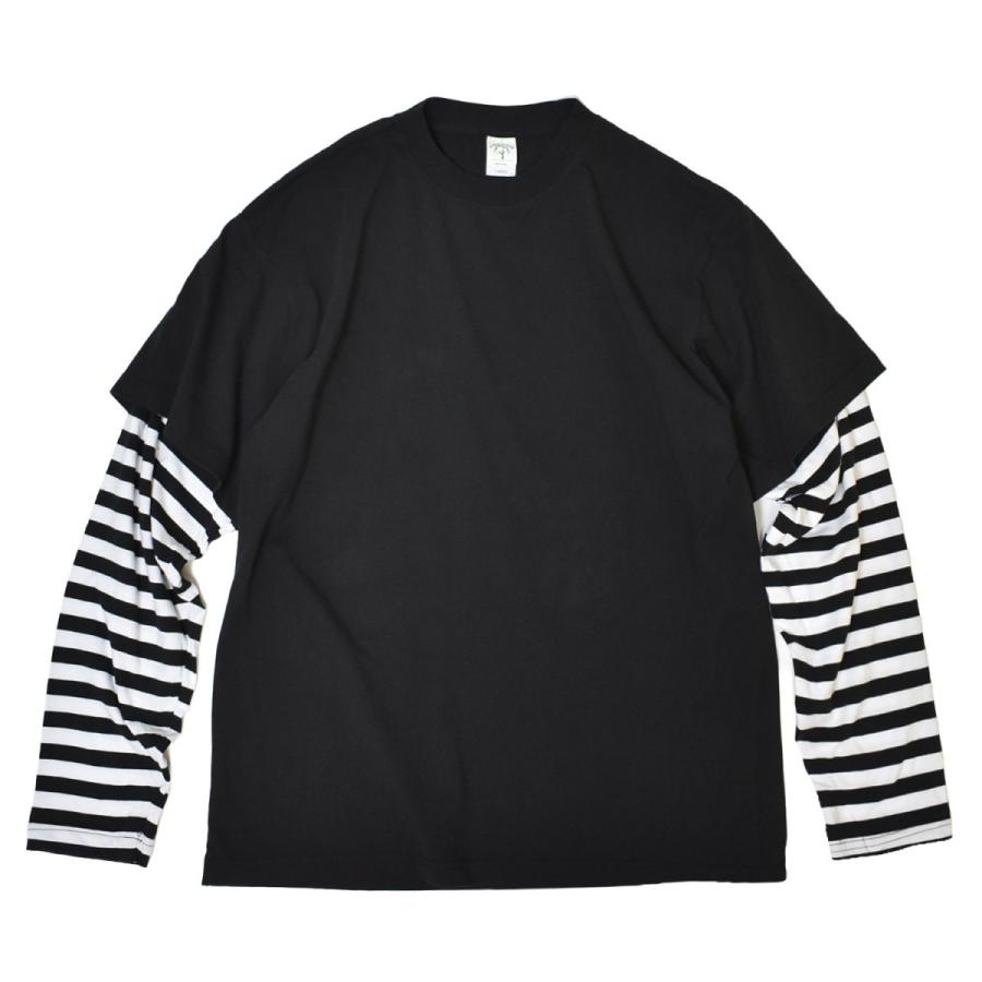 Cotton Collective Oversized Box 2Fer L/S Tee - BlackxWhite