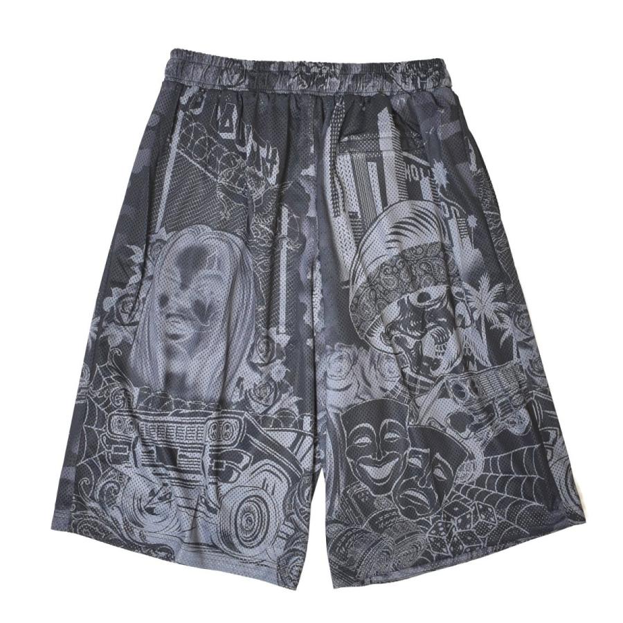 County FB 総柄 メッシュ ショートパンツ FB County Graffiti Mesh Shorts メッシュショーツ メンズ レディース