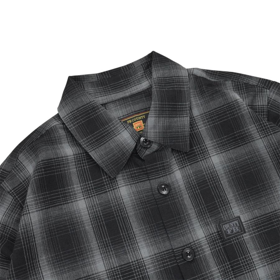 FB County L/S Checker Flannel Shirts - Black/Black チェッカー