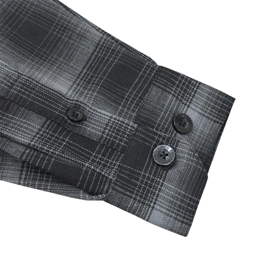 FB County L/S Checker Flannel Shirts - Black/Black チェッカー