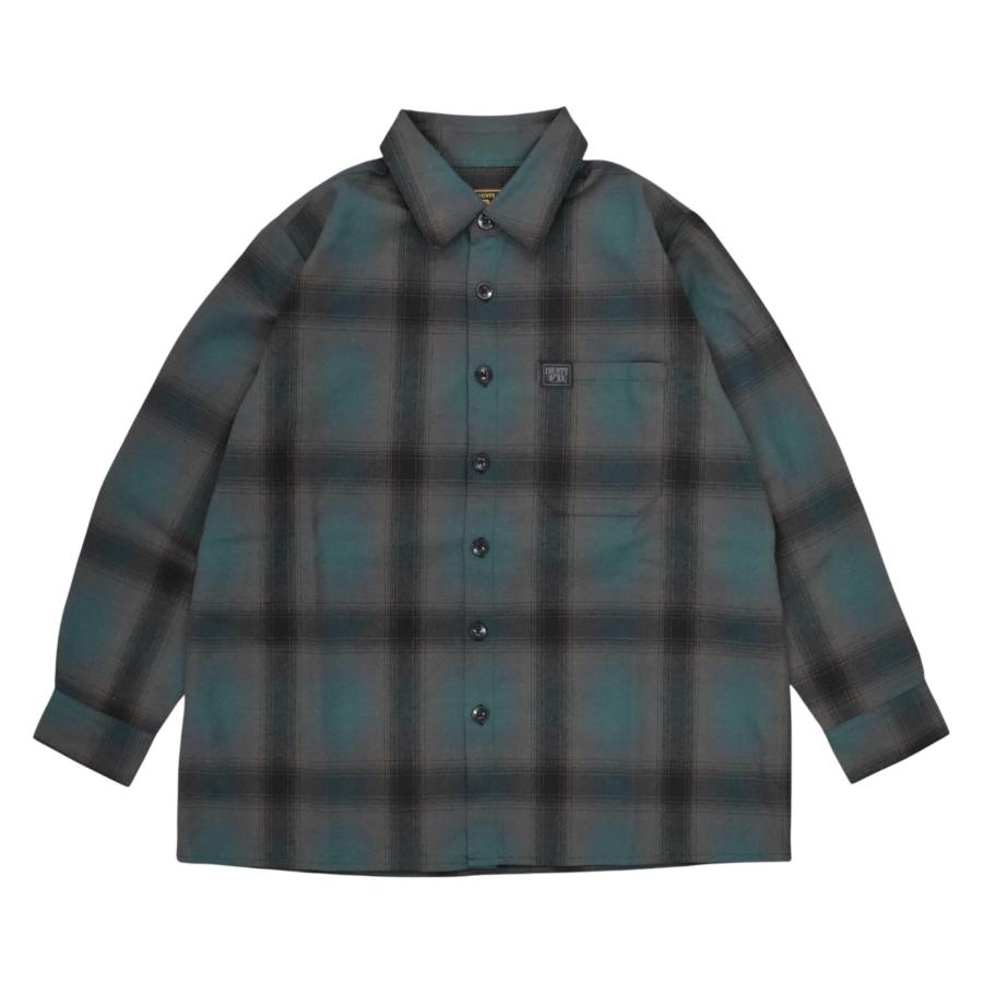 FB County L/S Checker Flannel Shirts - Black/Green チェッカー