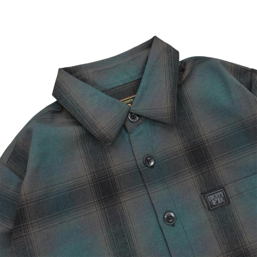FB County L/S Checker Flannel Shirts - Black/Green チェッカー