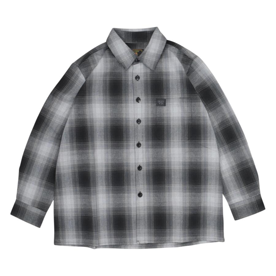 FB County L/S Checker Flannel Shirts - Black/Grey チェッカー