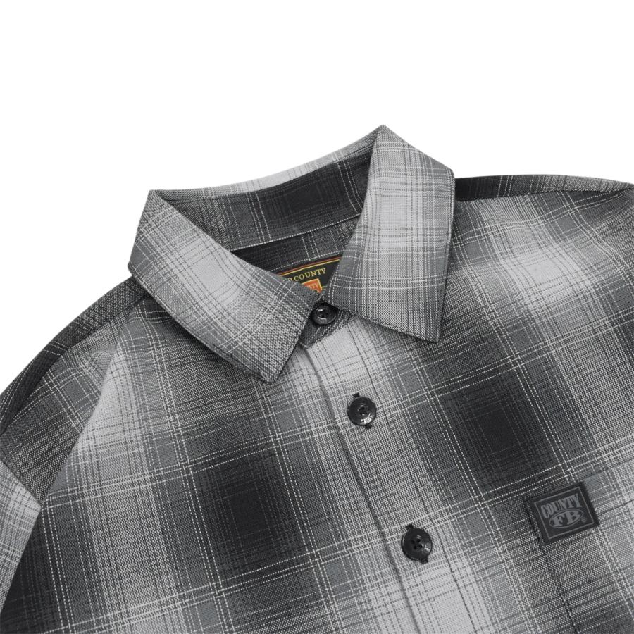 FB County L/S Checker Flannel Shirts - Black/Grey チェッカー