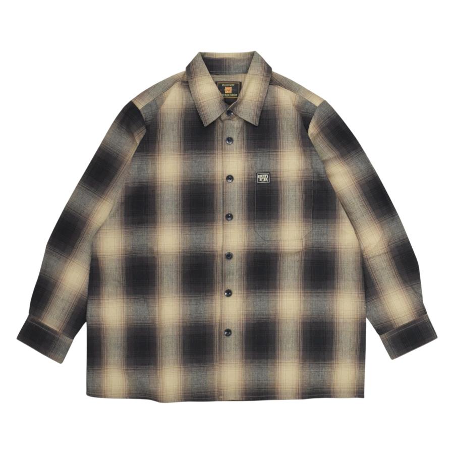 FB County L/S Checker Flannel Shirts - Black/Tan チェッカー