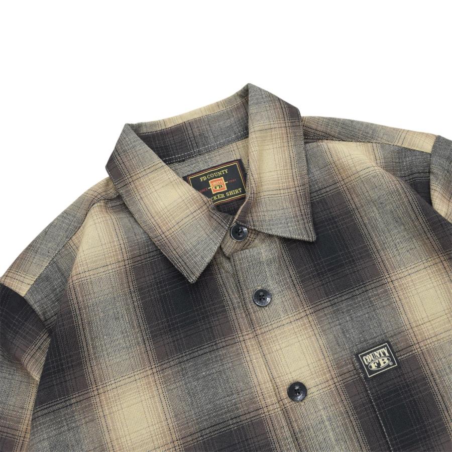 FB County L/S Checker Flannel Shirts - Black/Tan チェッカー
