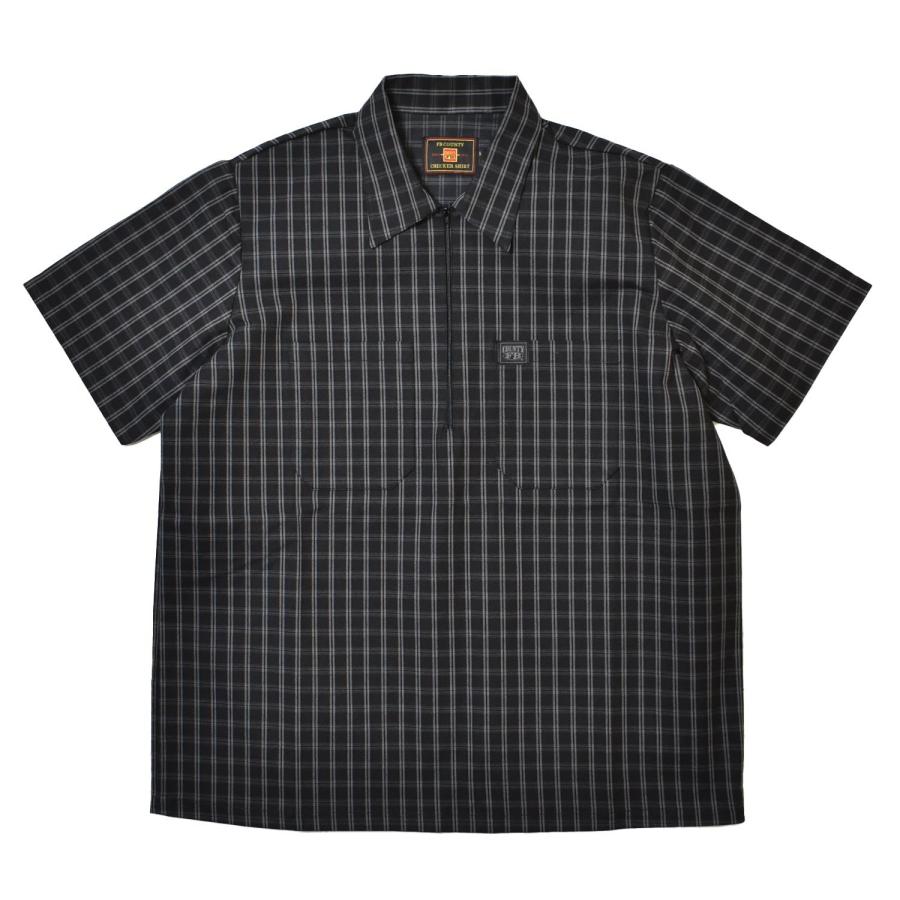 FB County S/S Heavyweight Vintage 1/2 Zip Shirts - Black/Grey