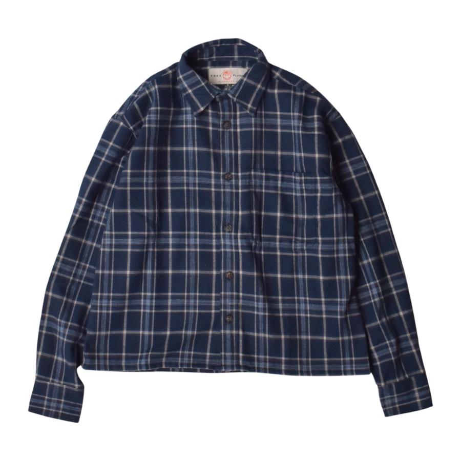 Free Planet Plaid Flannel Shirts - Navy Multi メンズ レディース