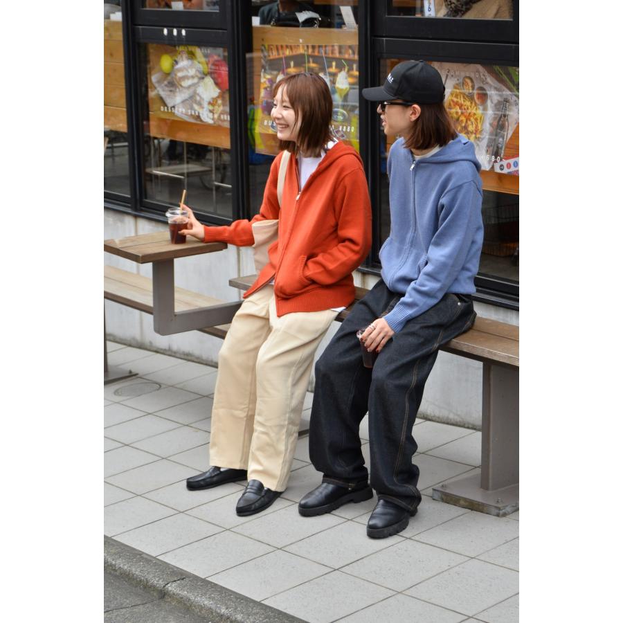 Hagerstown ダブルジップ ニット パーカー ブルー メンズ レディース