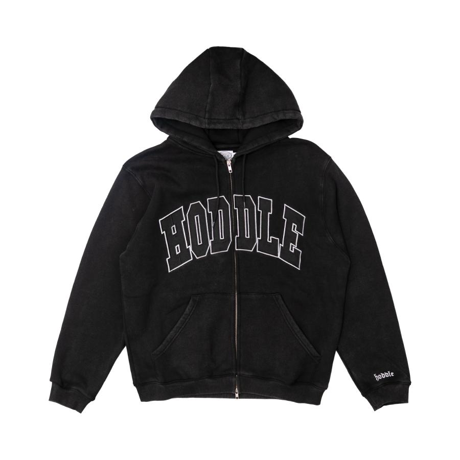 HODDLE Arch Logo Zip Up Hoodie Black ブラック フルジップ