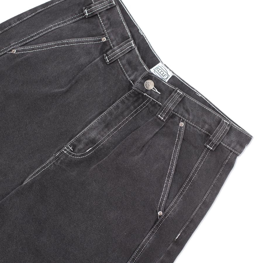 HODDLE Denim Bermuda Shorts Black ブラック バギー ワイド デニム 