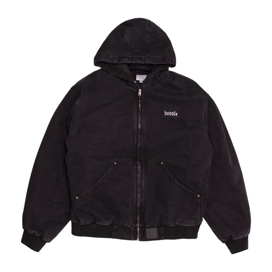 HODDLE HDL QUILTED DENIM HOODED JACKET Black ブラック フード