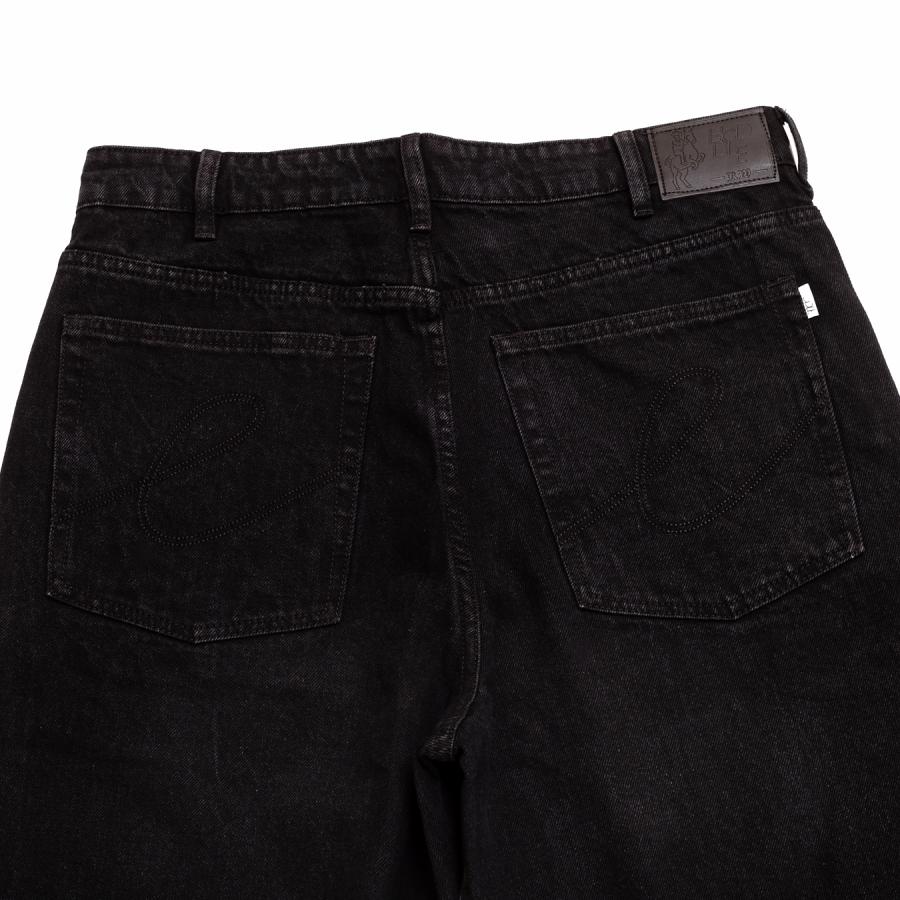 HODDLE Ranger Jeans Black R25 ブラック バギー ワイド デニム メンズ 