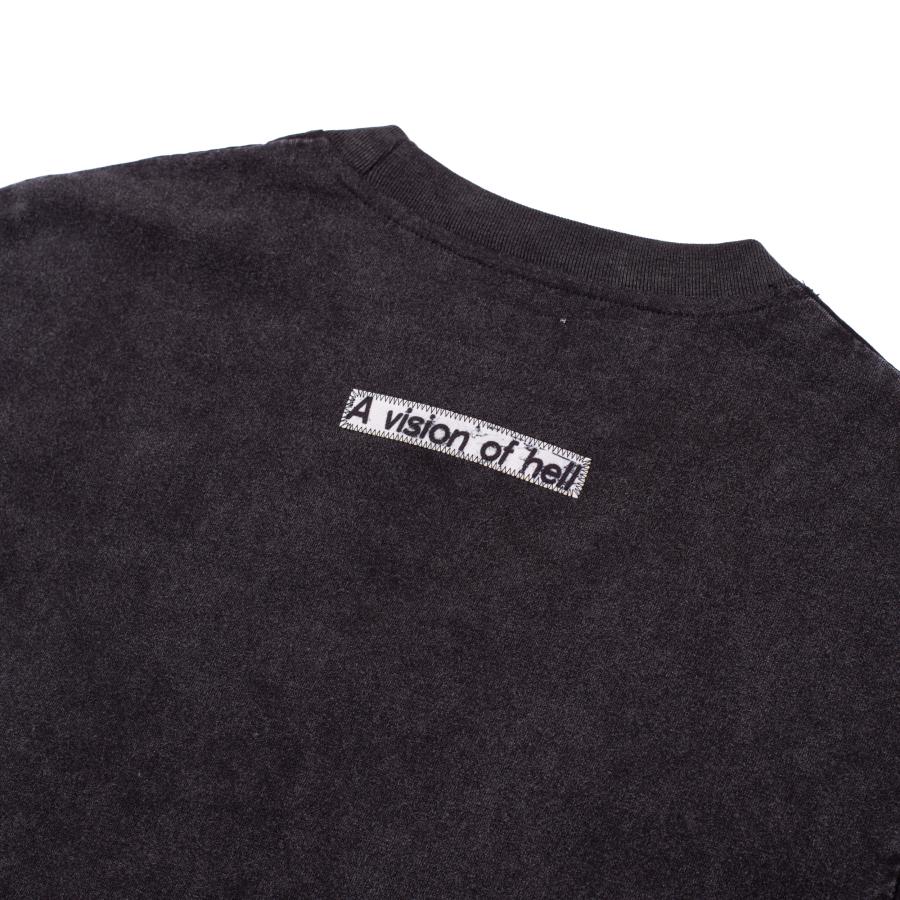 HODDLE Vison Logo Tee ブラックウォッシュ/ホワイト 半袖Tシャツ