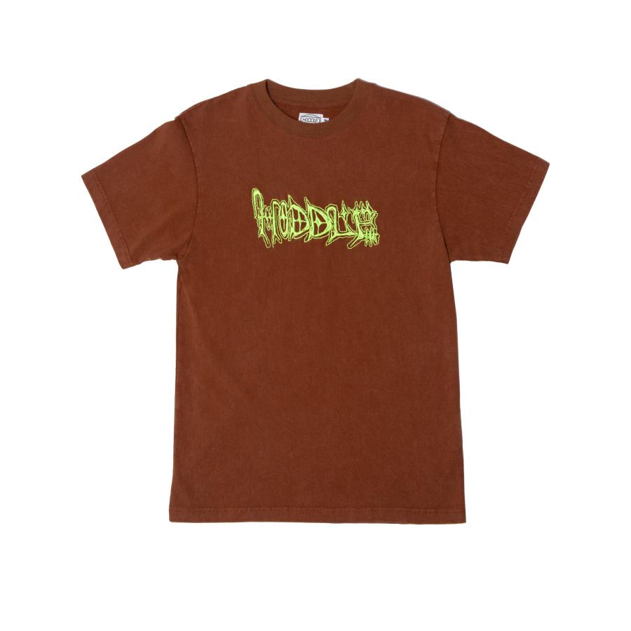 HODDLE Vison Logo Tee ブラウン/グリーン 半袖Tシャツ メンズ ホドル