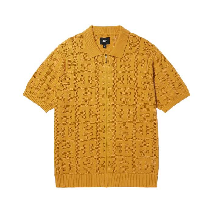 HUF [SALE]HUF モノグラム ジャガード ジップ S/S セーター
