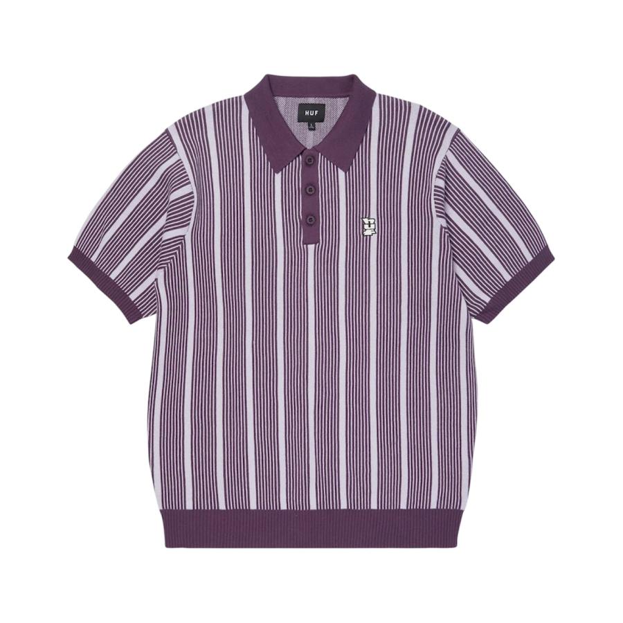 HUF（ハフ） [SALE]HUF TRACE STRIPE KNIT TOP DUST PURPLE メンズ