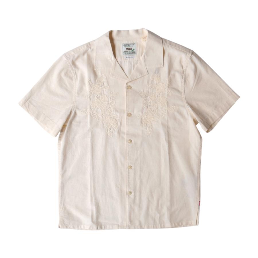 90s Levis 短丈 オープンカラーシャツ 半袖シャツ ホワイト Levi's（リーバイス） Levis Sunset No PKT Camp Shirts - Oatmeal