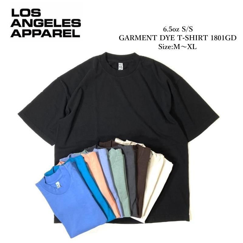 LOS ANGELES APPAREL 6.5oz ガーメントダイ Tシャツ 代引不可 1801GD TEE USA レディース メンズ 最大80%OFFクーポン 無地 半袖Tシャツ