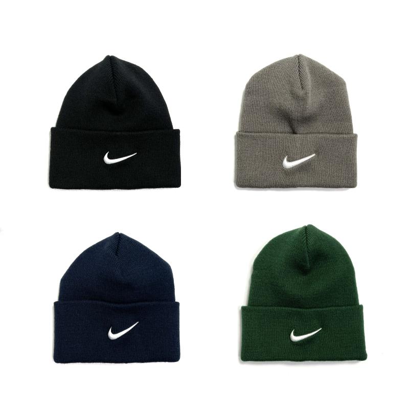 NIKE ビーニー　ボーダー　黒　ブラック　00s 古着　ニット帽 古着 ナイキ NIKE リバーシブル ニット帽 ビーニー フリーサイズ相当
