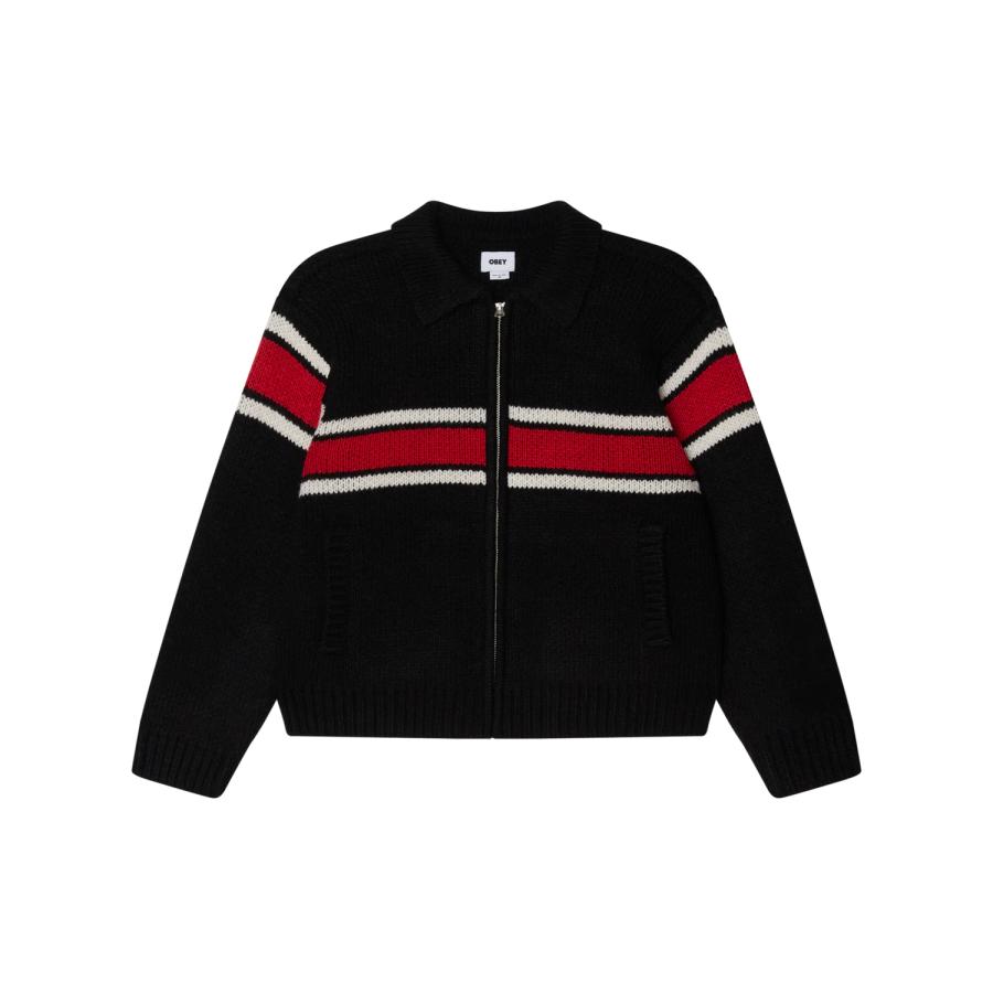 OBEY（オベイ） BERNARD ZIP UP SWEATER - BLACK メンズ レディース 