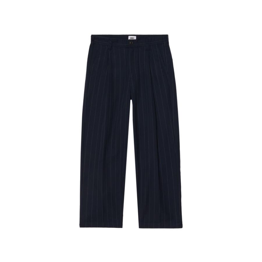 OBEY（オベイ） DEAN STRIPE PLEATED PANTS NAVY メンズ レディース