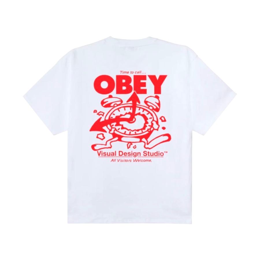 OBEY（オベイ） OBEY TIME TO CALL HEAVYWEIGHT T-SHIRT - WHITE 