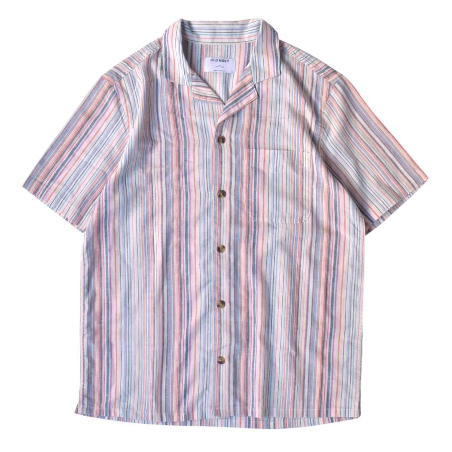 OLD NAVY（オールドネイビー） S/S Linen Stripe Shirt White/Multi