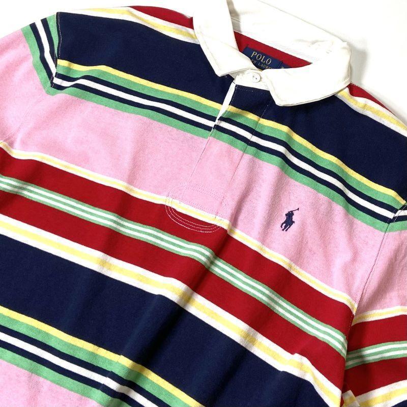 POLO RALPH LAUREN ポロ ラルフローレン ラグビーシャツ ピンク POLO RALPH LAUREN ポロ ラルフローレン ラグビーシャツ ピンク