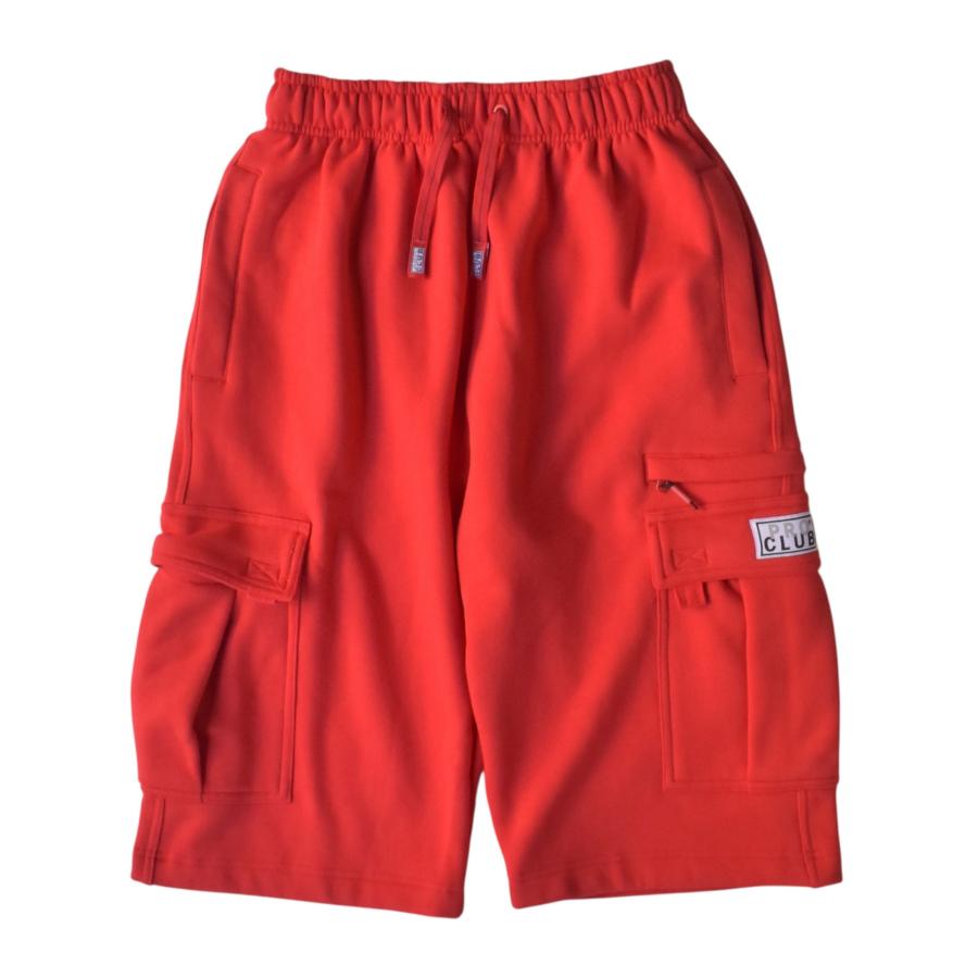 PRO CLUB（プロクラブ） OG カーゴスウェットショーツ レッド メンズ