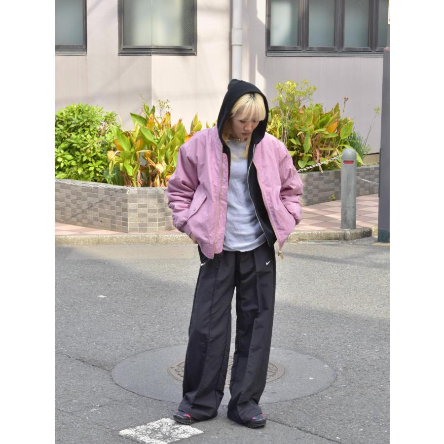 00sMA1タイプナイロンフライトジャケット中綿短丈薄ピンクスモーキーローズ MA-1 ジャケット メンズ フライトジャケット 中綿ジャケット