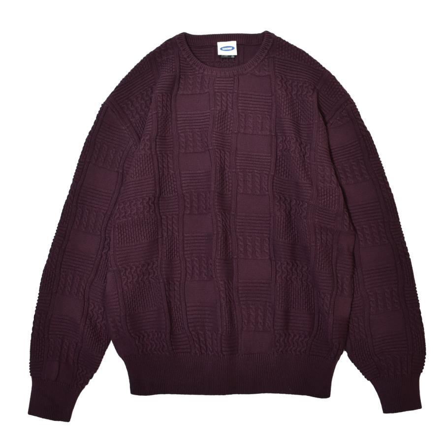 RAWDRIP Original コットン ニット Panel Pattern Crew Knit Dark Brown ダーク ブラウン メンズ レディース クルー セーター ロウドリップ オリジナル | 