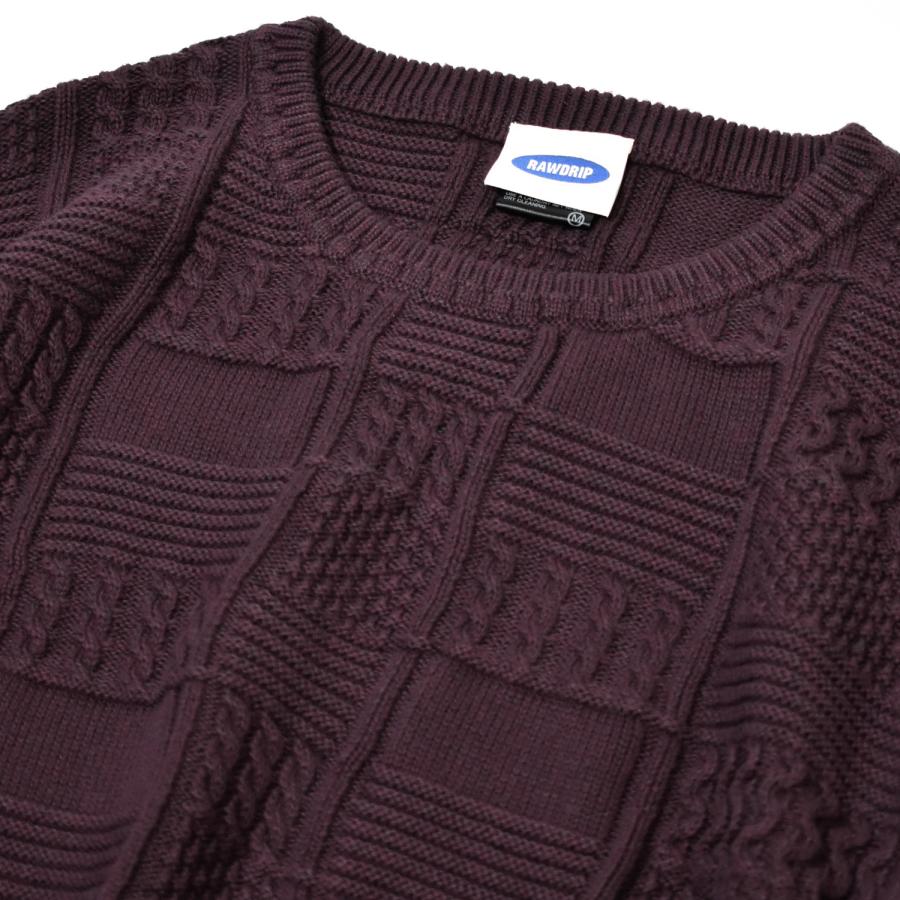 RAWDRIP Original コットン ニット Panel Pattern Crew Knit Dark Brown ダーク ブラウン メンズ レディース クルー セーター ロウドリップ オリジナル |  | 02