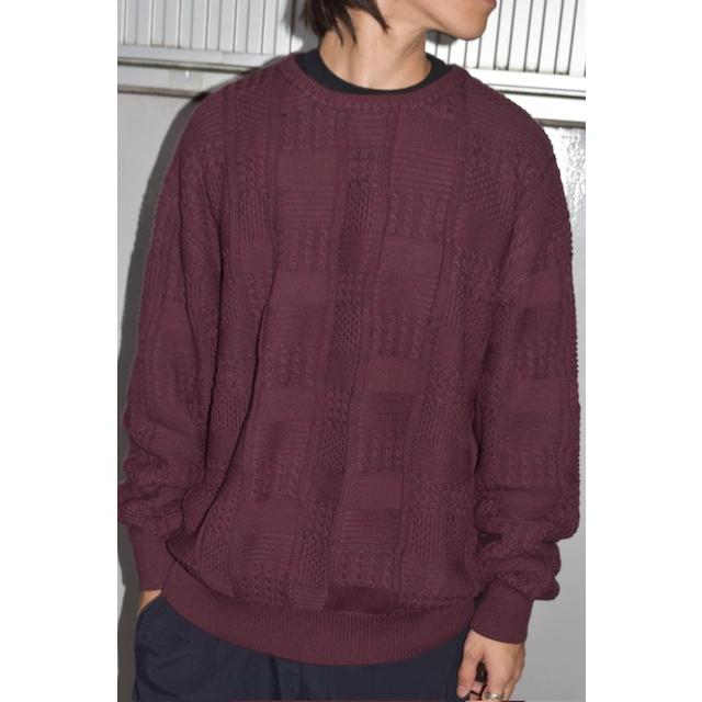 RAWDRIP Original コットン ニット Panel Pattern Crew Knit Dark Brown ダーク ブラウン メンズ レディース クルー セーター ロウドリップ オリジナル |  | 04