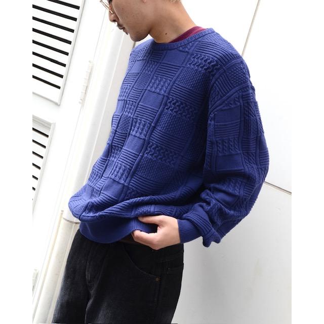 RAWDRIP Original コットン ニット Panel Pattern Crew Knit Navy ネイビー メンズ レディース クルー セーター ロウドリップ オリジナル |  | 05