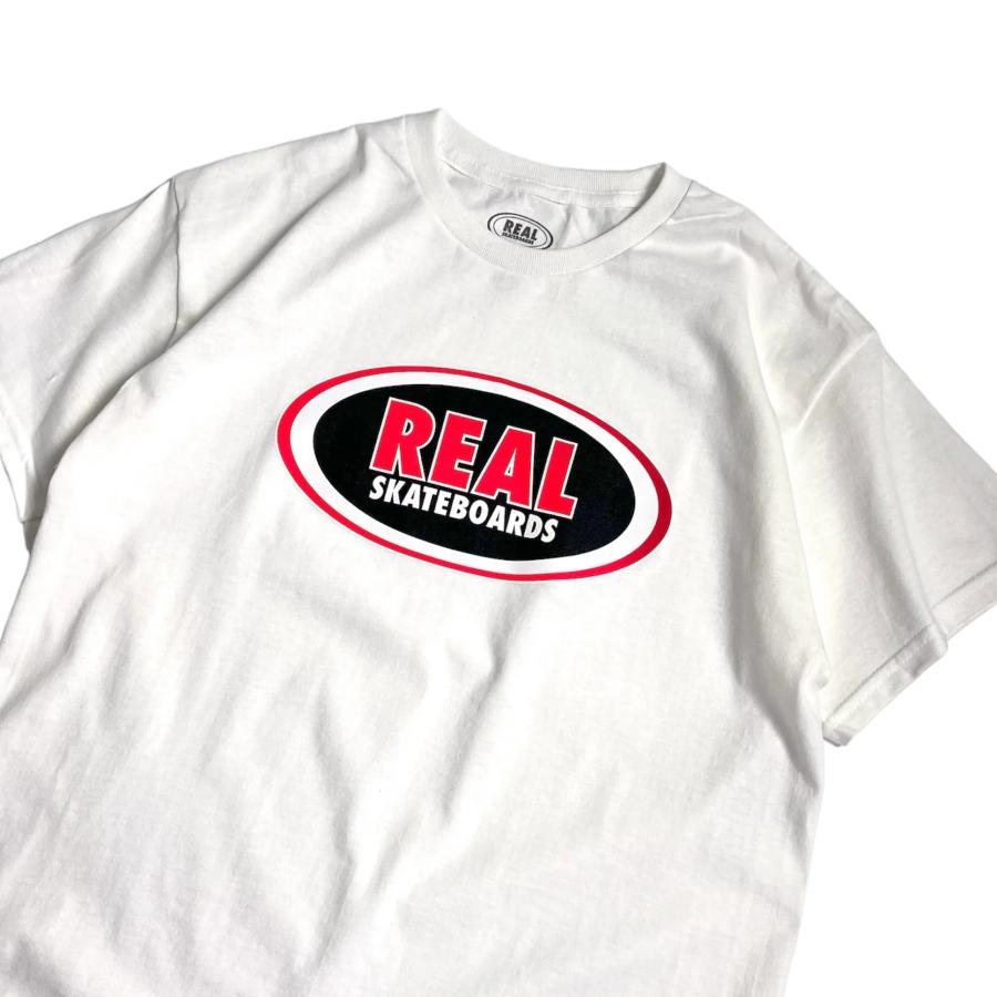 リアルスケートボード オーバル Tシャツ ホワイト 半袖Tシャツ メンズ