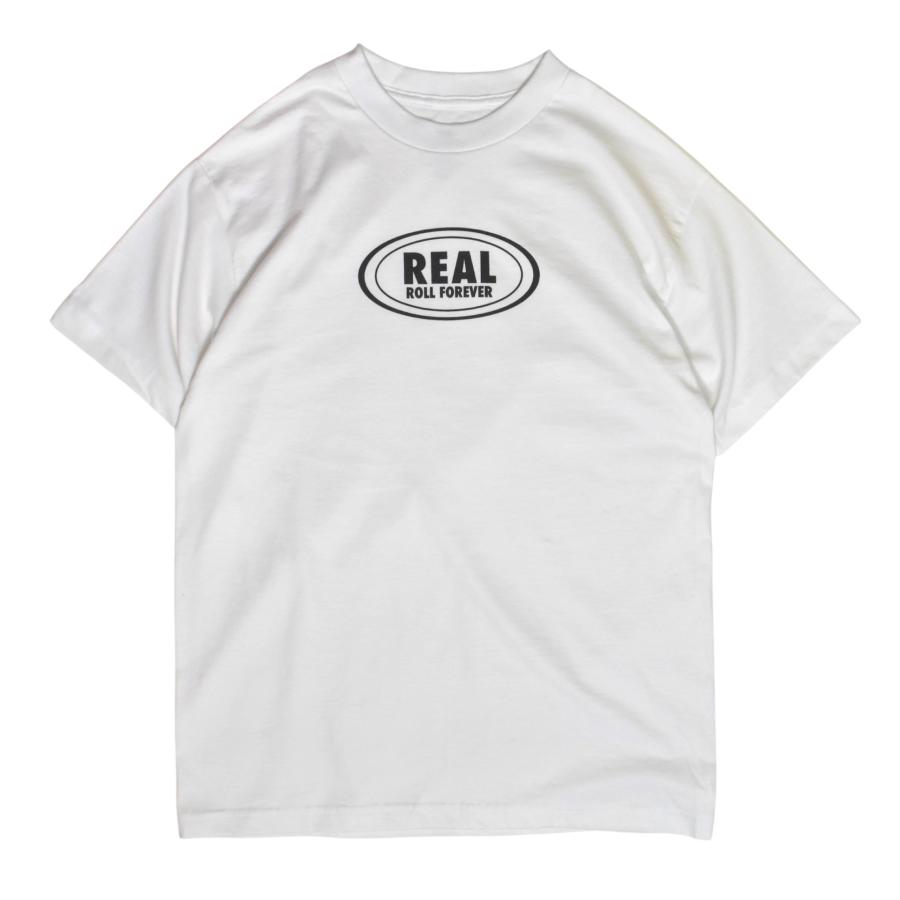 トップス REAL SKATEBOARDS Print Tee REAL Skateboards Roll Forever Tee - White 半袖Tシャツ メンズ