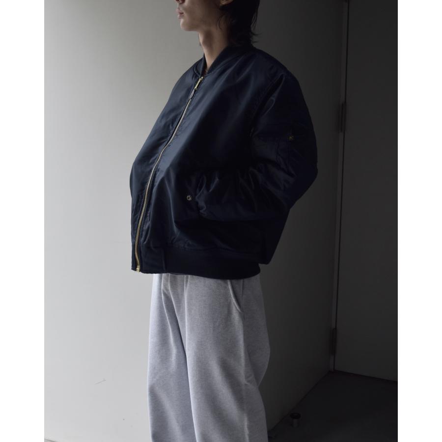 HIROHIRO本格派MA-1フライトジャケットネイビーL中綿オレンジボマ VALLEY APPAREL（バレイアパレル） ma1 ma-1 MA-1 フライトナイロン